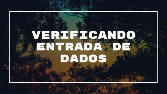 Verificando Entrada de Dados