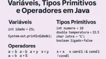 Variáveis, Tipos Primitivos e Operadores em Java
